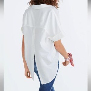 Madewell Courier Button Back Shirt, White Size Small